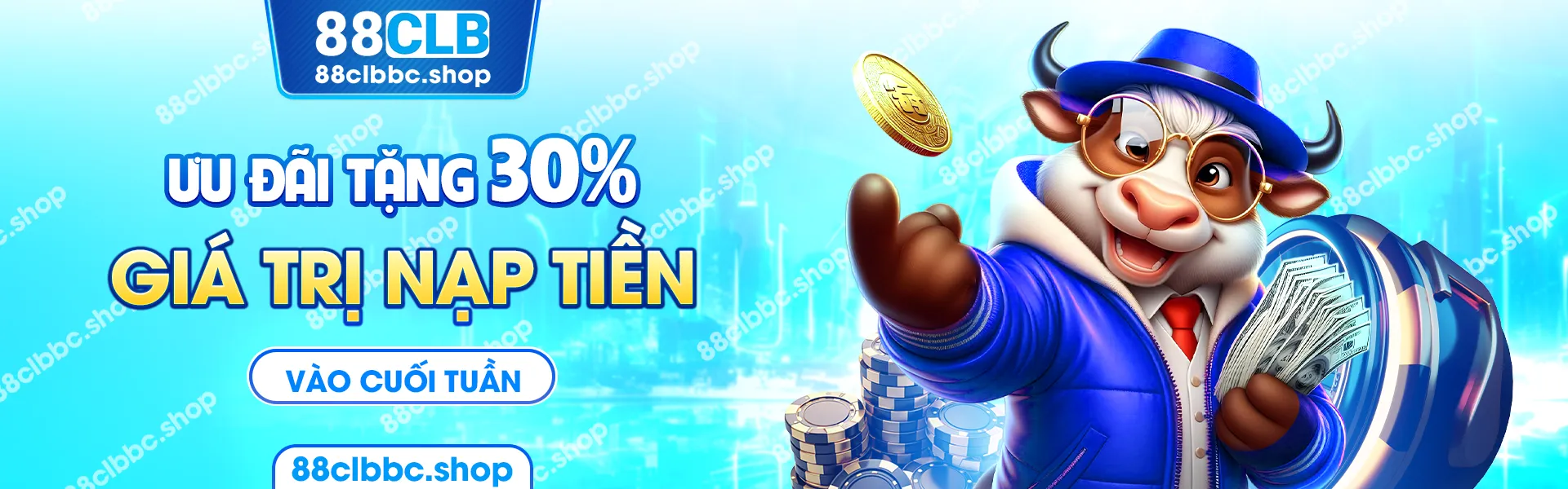 ưu đãi tặng 30% giá trị nạp tiền vào cuối tuần